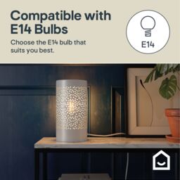 GoodHome Bozrah Cylinder Gloss Taupe Table Lamp - thumbnail 7