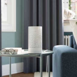 GoodHome Bozrah Cylinder Gloss Taupe Table Lamp - thumbnail 6