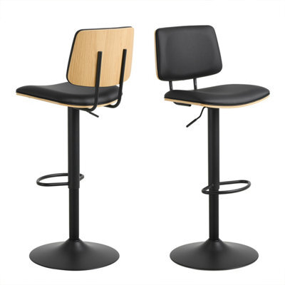 Furniture To Go Owen Swivel Bar Stool With Height Adjustable Function In Matt Black - image 1