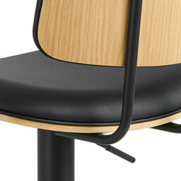 Furniture To Go Owen Swivel Bar Stool With Height Adjustable Function In Matt Black - thumbnail 5