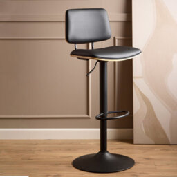 Furniture To Go Owen Swivel Bar Stool With Height Adjustable Function In Matt Black - thumbnail 4