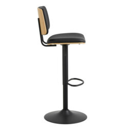 Furniture To Go Owen Swivel Bar Stool With Height Adjustable Function In Matt Black - thumbnail 3