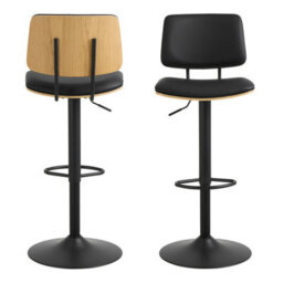 Furniture To Go Owen Swivel Bar Stool With Height Adjustable Function In Matt Black - thumbnail 2