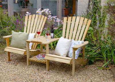 Forest Garden Florida Wooden Garden Furniture Love Seat - image 1