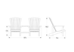Forest Garden Florida Wooden Garden Furniture Love Seat - thumbnail 6