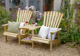 Forest Garden Florida Wooden Garden Furniture Love Seat - thumbnail 1