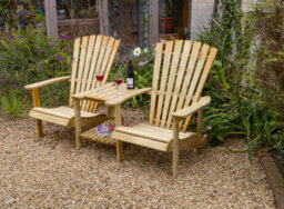 Forest Garden Florida Wooden Garden Furniture Love Seat - thumbnail 4