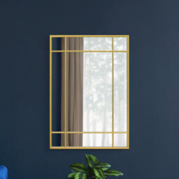 "Mirroroutlet Fenestra - Gold Modern Contemporary Wall Mirror 39"" X 27"" (100Cm X 70Cm)" - thumbnail 1