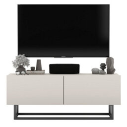 Heze Furniture Enjoy Minimalist Freestanding Tv Unit With Metal Base 120Cm - Cashmere - thumbnail 1