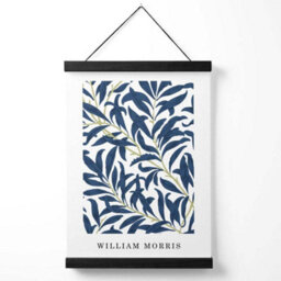 Artze Wall Art William Morris Navy And Green Willow Medium Poster With Black Hanger - thumbnail 1