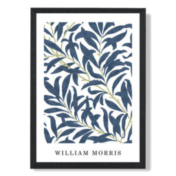 Artze Wall Art William Morris Navy And Green Willow Medium Poster With Black Hanger - thumbnail 2