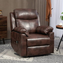 Homcom Power Lift Chair Electric Riser Recliner With Remote Control, Brown - thumbnail 8