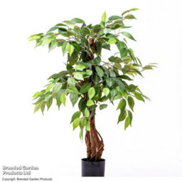 Garden Gear Artificial Ficus Tree 90Cm With Natural Wood Trunk, Silk Leaves, Indoor Outdoor Greenery Home Office Décor - thumbnail 5