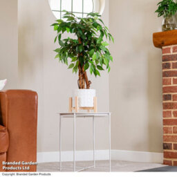 Garden Gear Artificial Ficus Tree 90Cm With Natural Wood Trunk, Silk Leaves, Indoor Outdoor Greenery Home Office Décor - thumbnail 3