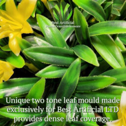 Best Artificial 23Cm Yellow Lily Hanging Basket Flower Topiary Ball - Suitable For Outdoor Use - Weather & Fade Resistant - thumbnail 7
