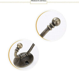 Vintage Wall Hooks, 8 Heavy Duty Metal Double Hooks For Hanging Clothes, Jackets, Bathrobes, Towels, Hats, Keys, Bronze - thumbnail 3