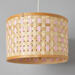Litecraft Woven Drum Pink And Natural Easy To Fit Shade - thumbnail 4