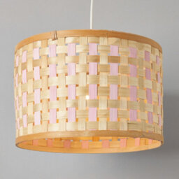 Litecraft Woven Drum Pink And Natural Easy To Fit Shade - thumbnail 3