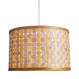 Litecraft Woven Drum Pink And Natural Easy To Fit Shade - thumbnail 2