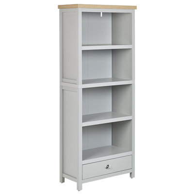 Beliani 4 Tier Bookcase Clio 180 Cm Light Grey - image 1