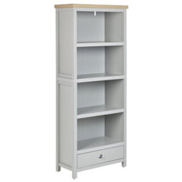 Beliani 4 Tier Bookcase Clio 180 Cm Light Grey - thumbnail 1