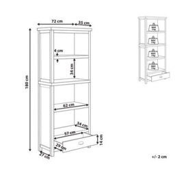Beliani 4 Tier Bookcase Clio 180 Cm Light Grey - thumbnail 3