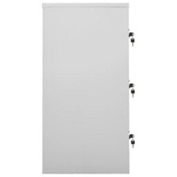 Berkfield Locker Cabinets 2 Pcs Light Grey And Red 90X45X92.5 Cm Steel - thumbnail 4