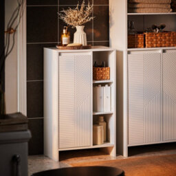 Sobuy Bzr156-W, Laundry Cabinet Laundry Chest Bathroom Storage Cabinet With Laundry Basket,white,w30Xd50Xh86 - thumbnail 2