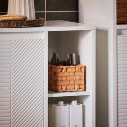 Sobuy Bzr156-W, Laundry Cabinet Laundry Chest Bathroom Storage Cabinet With Laundry Basket,white,w30Xd50Xh86 - thumbnail 4
