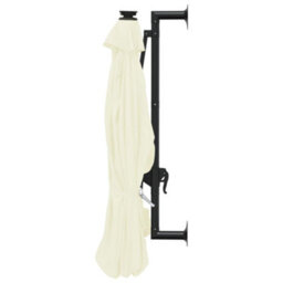 Berkfield Elegant Wall-Mounted Parasol With Leds And Metal Pole 300 Cm Sand - thumbnail 5
