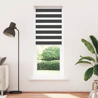 Berkfield Modern Zebra Blind Black 70X200 Cm Fabric Width 65.9 Cm Polyester - image 1