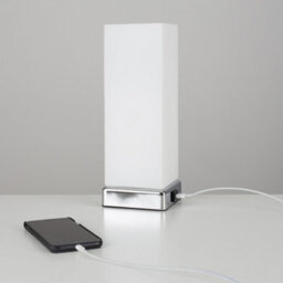 Valuelights Lazio Chrome & White Frosted Glass Bedside Touch Table Lamp With Usb Charging Port And 5W Led Candle Bulb - thumbnail 3