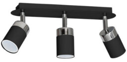 Milagro Joker Hand Made Ceiling Lamp In Matt Black With Striking Chrome Detail Featuring 3 Minmalistic Slender Cylinder Shades - thumbnail 8