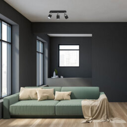 Milagro Joker Hand Made Ceiling Lamp In Matt Black With Striking Chrome Detail Featuring 3 Minmalistic Slender Cylinder Shades - thumbnail 3