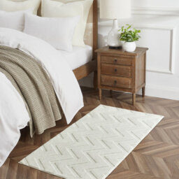 Bedlooms Cream High Low Pile Rug 60X110Cm, Soft Thick Piles,  Diamond Pattern, Hallway Runner And Area Rugs - thumbnail 9