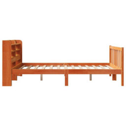 Berkfield Bed Frame With Headboard Without Mattress Wax Brown 135X190 Cm Double - thumbnail 7