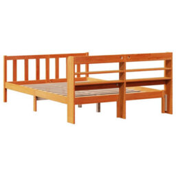 Berkfield Bed Frame With Headboard Without Mattress Wax Brown 135X190 Cm Double - thumbnail 8