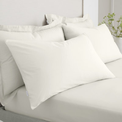 Bianca Fine Linens Pillowcases 200 Tc Cotton Percale Standard 50X75Cm Pack Of 2 Pillow Cases With Envelope Closure Cream - image 1