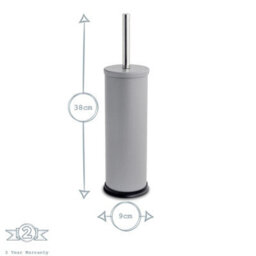 Harbour Housewares Round Toilet Brush & Bin Set - Matt Grey - thumbnail 5