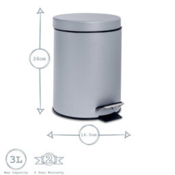 Harbour Housewares Round Toilet Brush & Bin Set - Matt Grey - thumbnail 4