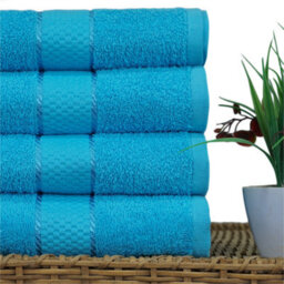 Casabella Towels Luxury 4 Pack Bath Sheets 100% Cotton Super Soft Quick Dry Highly Absorbent Bathroom Towels Teal - thumbnail 4