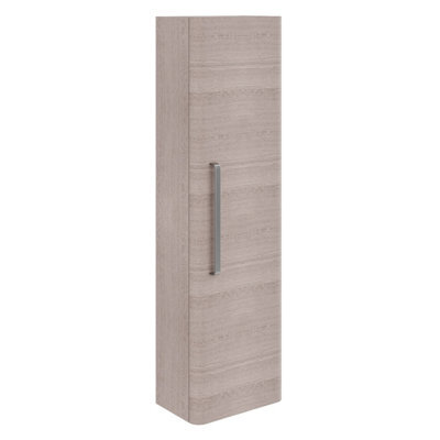 Plum&clay Emery Wall Hung Textured Grey Tall Bathroom Cabinet With Nickel Bar Handle (H)120Cm (W)35Cm - image 1