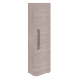 Plum&clay Emery Wall Hung Textured Grey Tall Bathroom Cabinet With Nickel Bar Handle (H)120Cm (W)35Cm - thumbnail 1