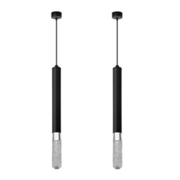 Single Head Aluminium Pendant Light,  Cylinder Ceiling Lamp With E14 Crystal Bulb, Modern Hanging Light For Kitchen Island - thumbnail 4