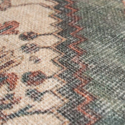 Loomed Distressed Terracotta Green Persian Style Washable Non Slip Rug 200X290Cm - thumbnail 5