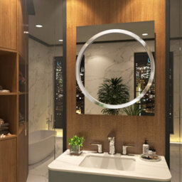Royal Bathrooms Monaco 600 X 700mm Led Illuminated Chrome Frame Bathroom Mirror - Touch Sensor - thumbnail 2