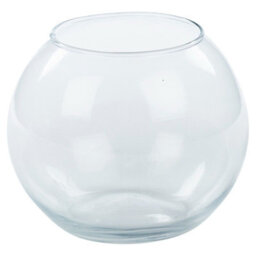 Urbn-Living Urbnliving Height 15Cm Recycled Clear Glass Round Flower Pot Fish Bowl Vase Floral Display Centrepiece - thumbnail 2