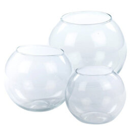 Urbn-Living Urbnliving Height 15Cm Recycled Clear Glass Round Flower Pot Fish Bowl Vase Floral Display Centrepiece - thumbnail 4