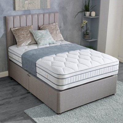 Divan Base Direct Shire Solaris Pictor 1000 Pocket Sprung Divan Bed Set 6Ft Super King 2 Drawers Side- Wool Bronze - image 1