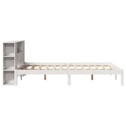 Berkfield Bookcase Bed Without Mattress White 150X200 Cm King Size Solid Wood Pine - thumbnail 7